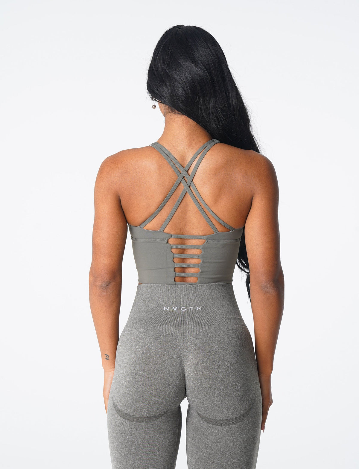 Khaki Green Matrix Bra Top