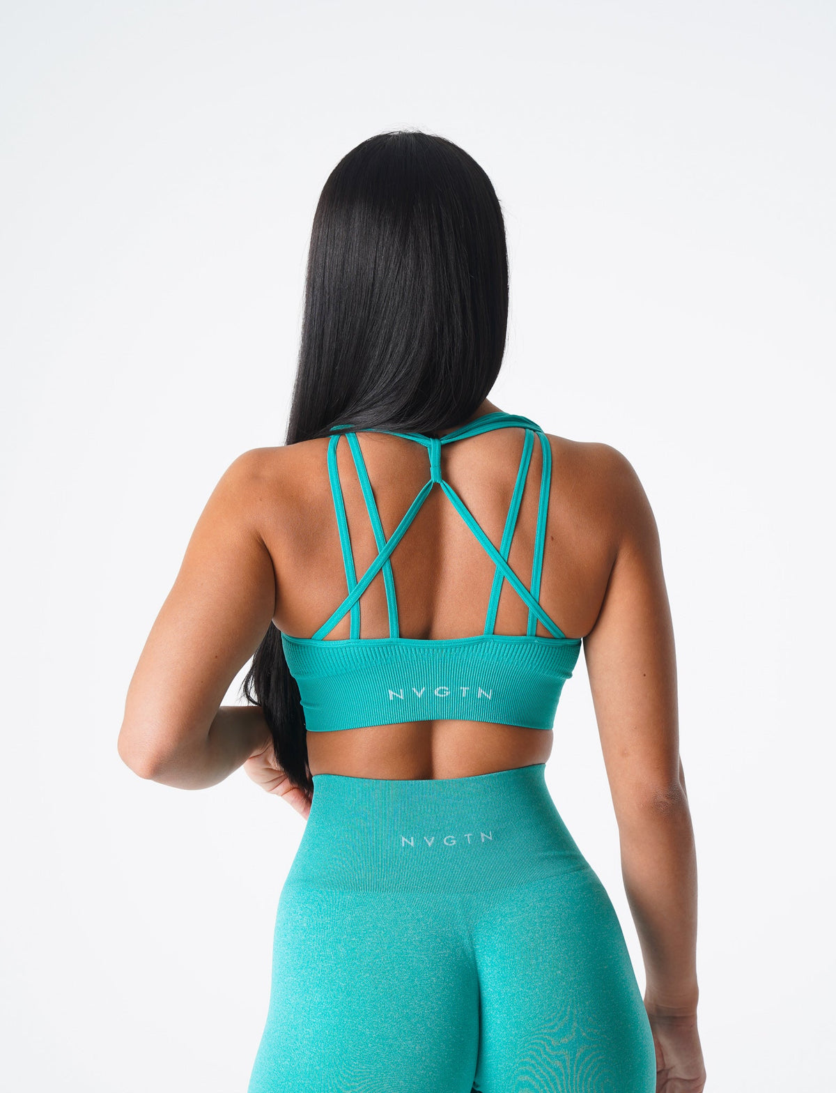 Turquoise Galaxy Ribbed Seamless Bra