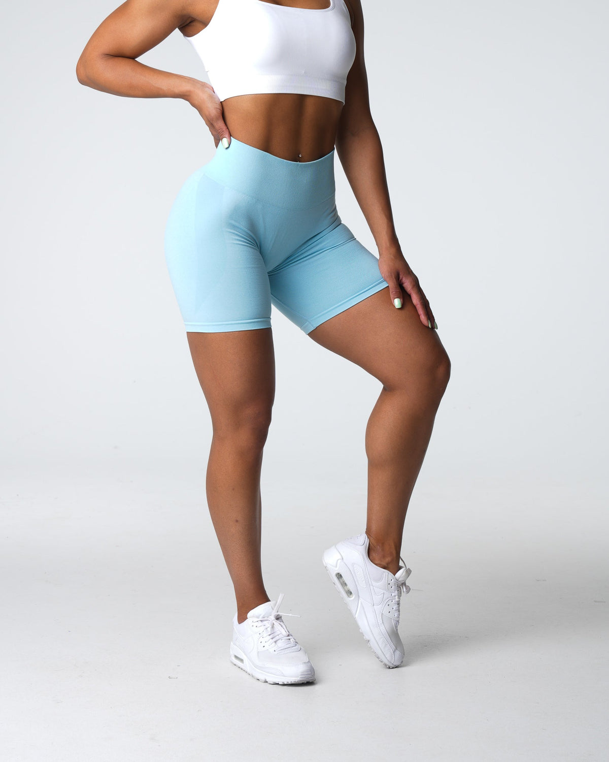 Pastel Blue Contour Seamless Shorts