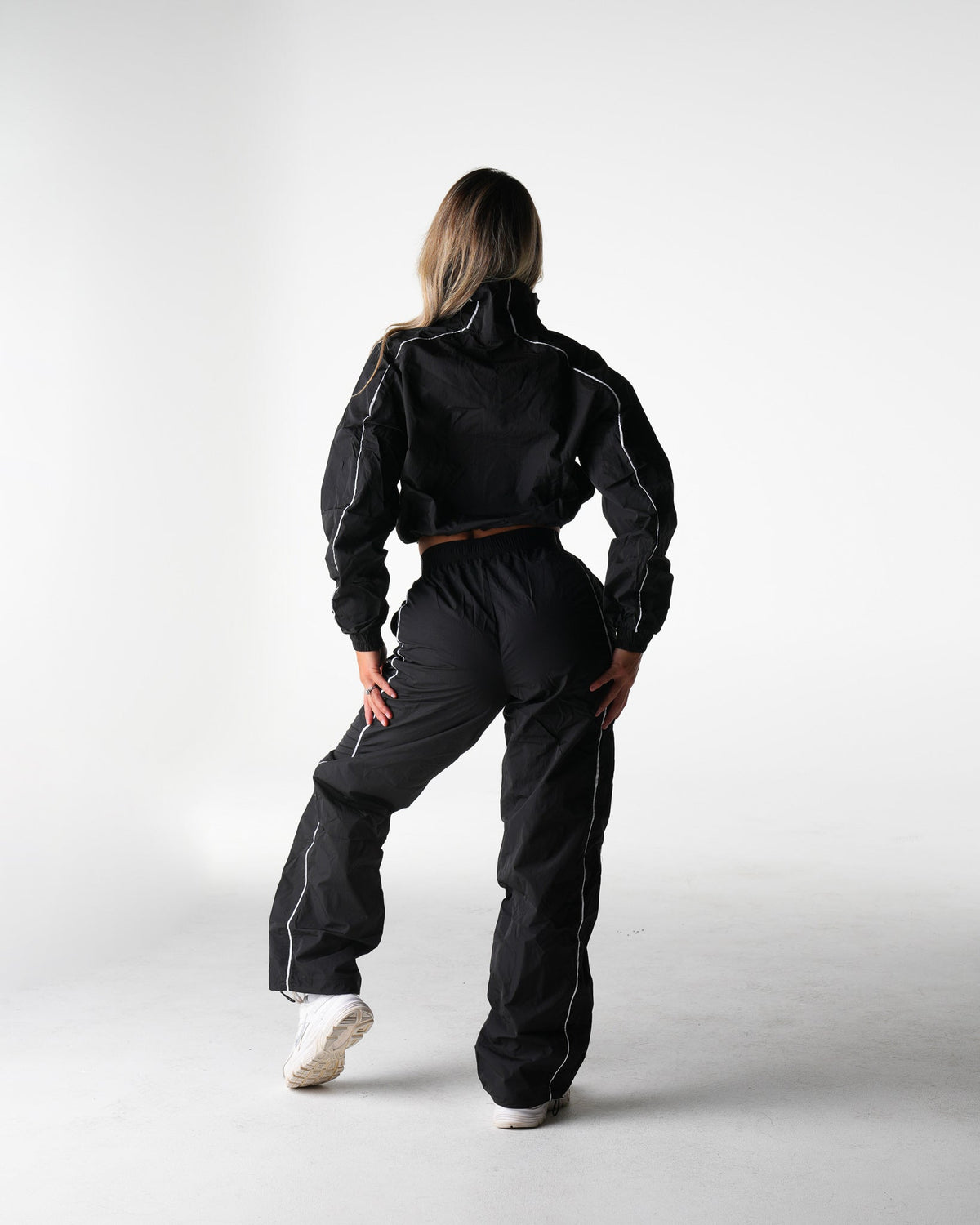 Black Stride Windbreaker Jacket