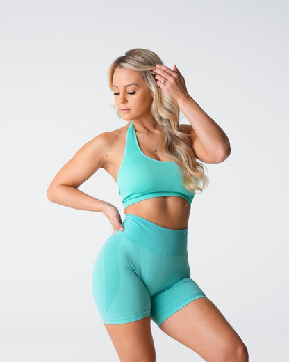 Mint Limitless Ribbed Seamless Halter Bra