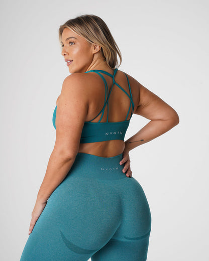 Teal Galaxy Ribbed Seamless Bra