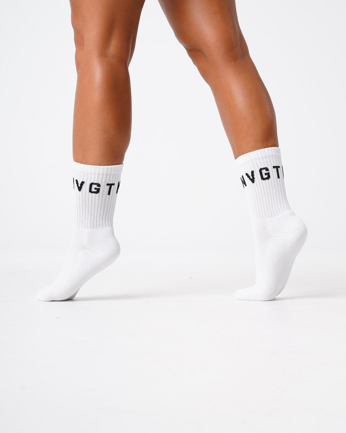 White NVGTN Crew Socks