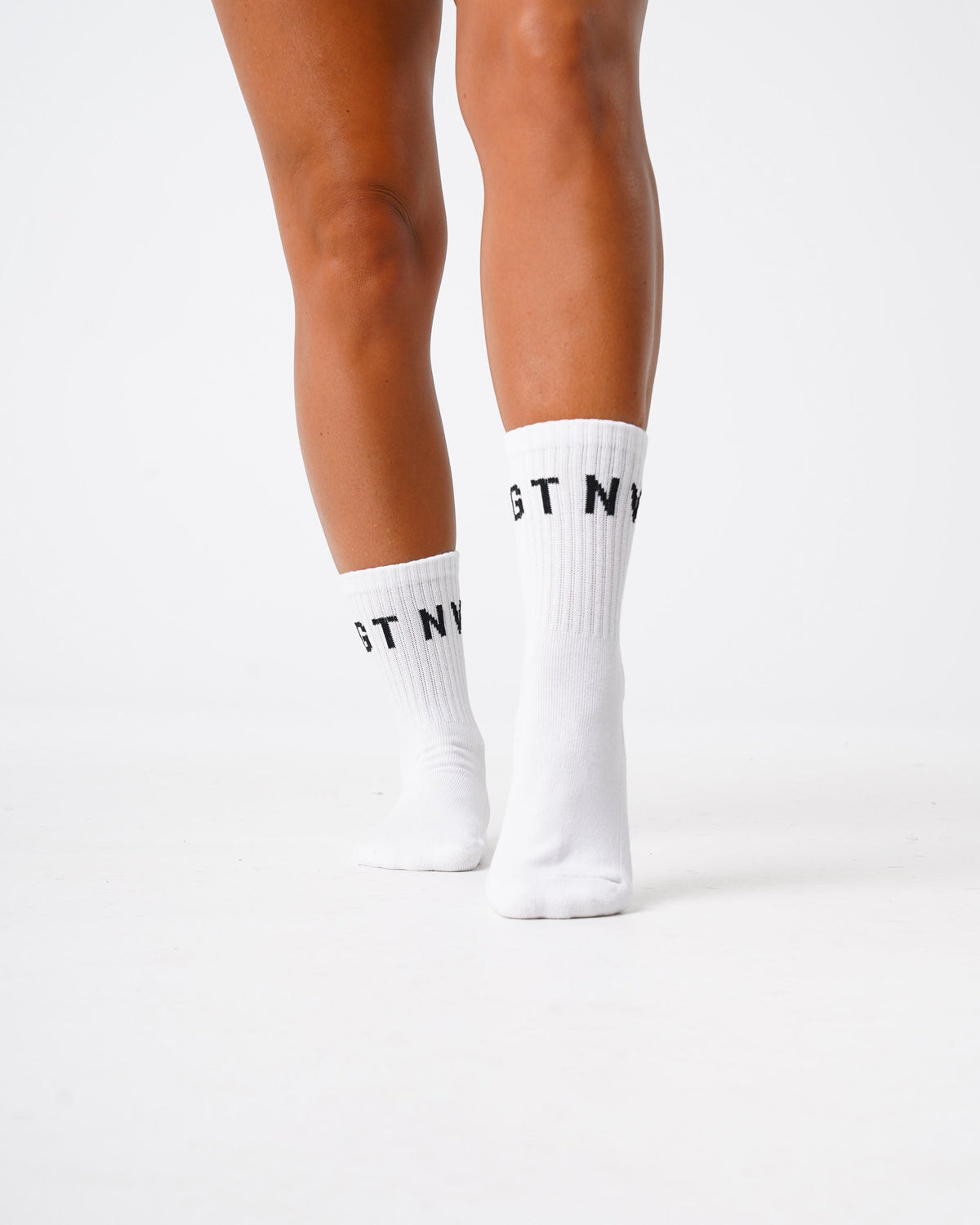 White NVGTN Crew Socks