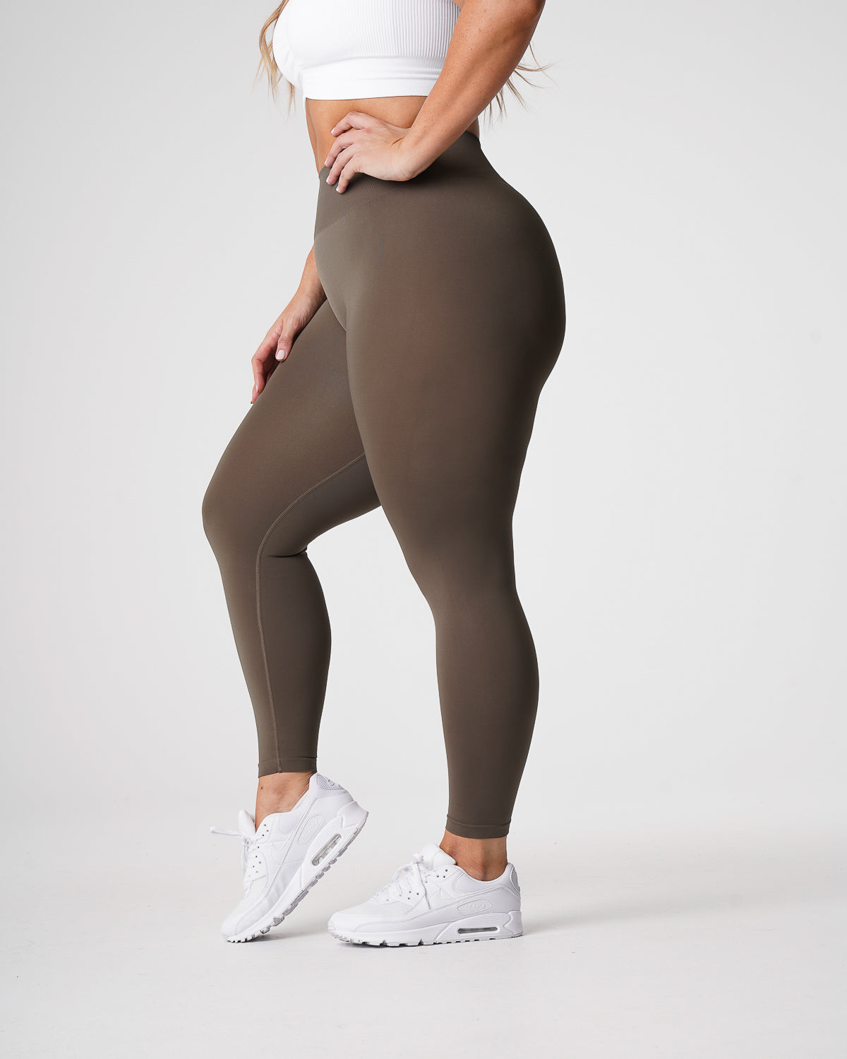 Olive Solid Seamless Leggings