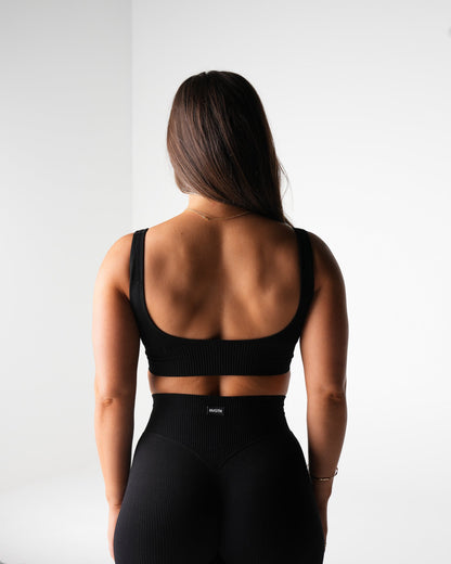 Black Harmony Ribbed Seamless Bra