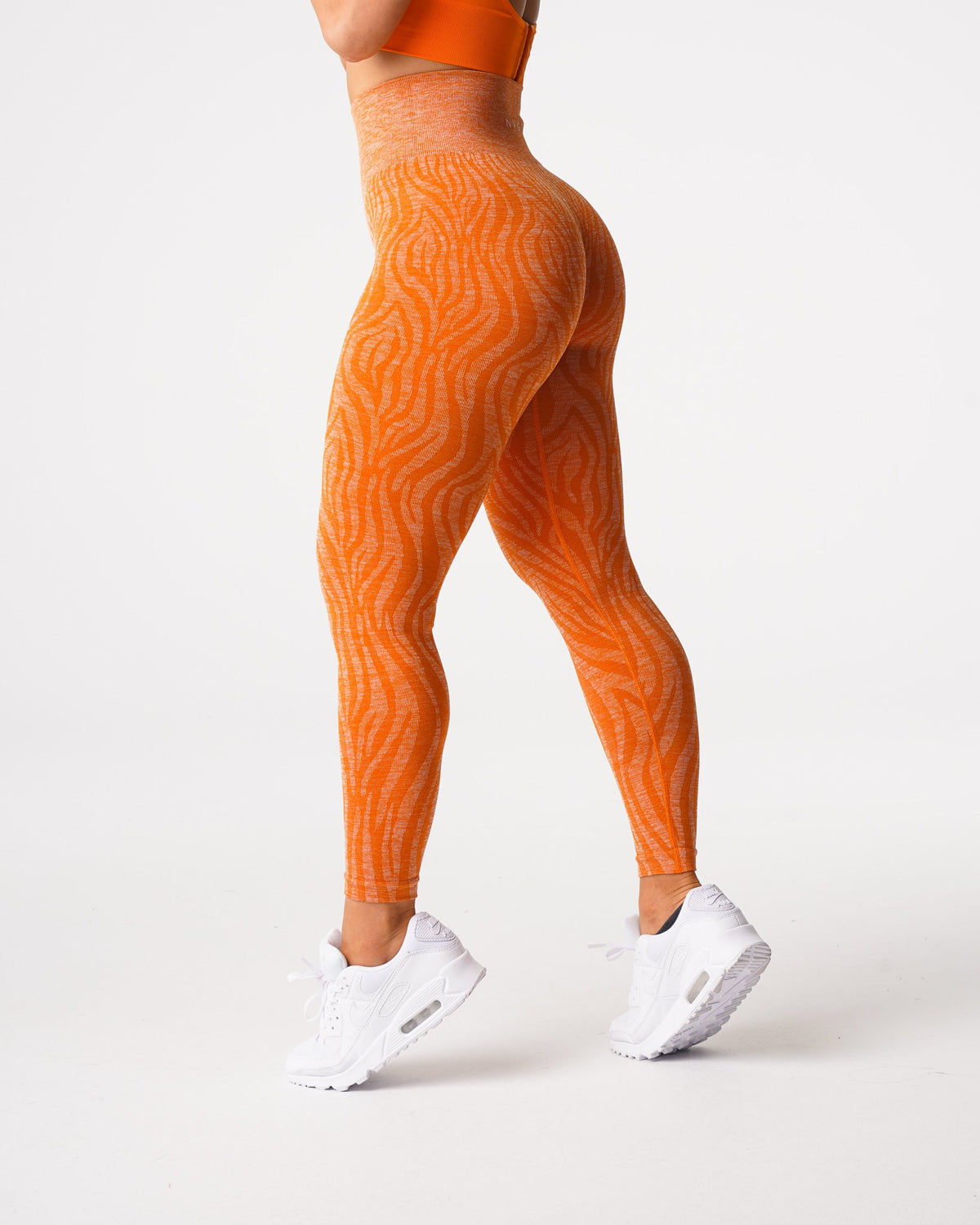 Burnt Orange Zebra Seamless Leggings