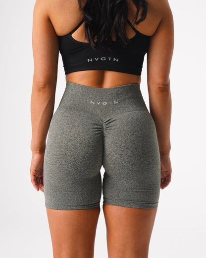 Khaki Green Scrunch Seamless Shorts