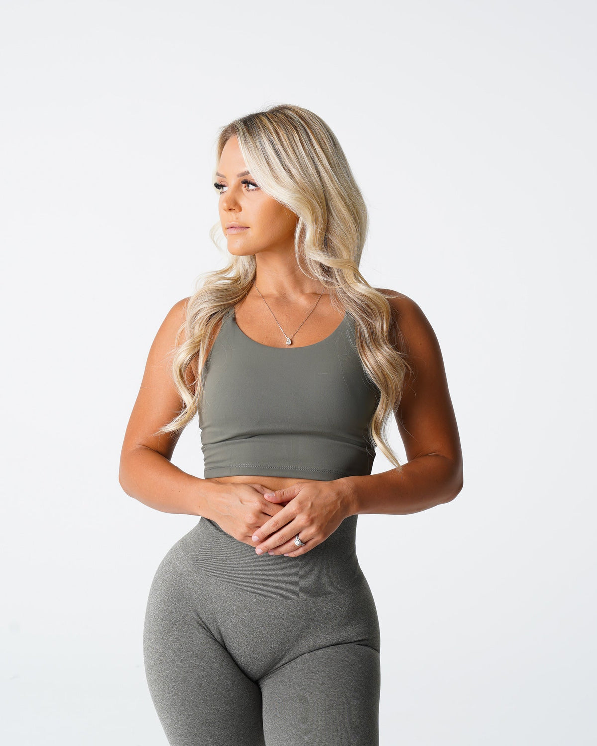 Khaki Green Poise Bra Top