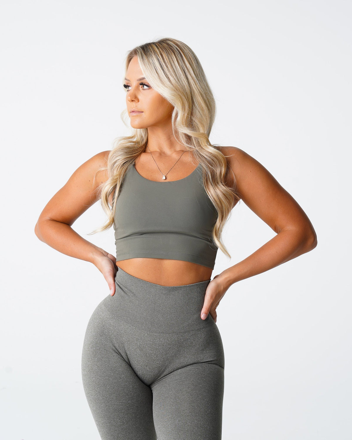 Khaki Green Poise Bra Top