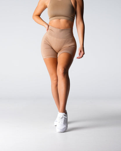 Beige Performance Seamless Shorts