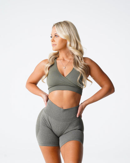 Khaki Green Pursuit Seamless Bra