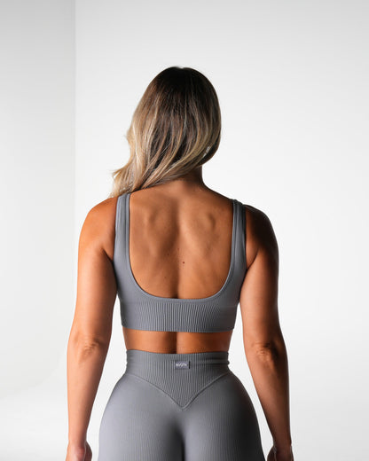 Grey Harmony Ribbed Seamless Bra