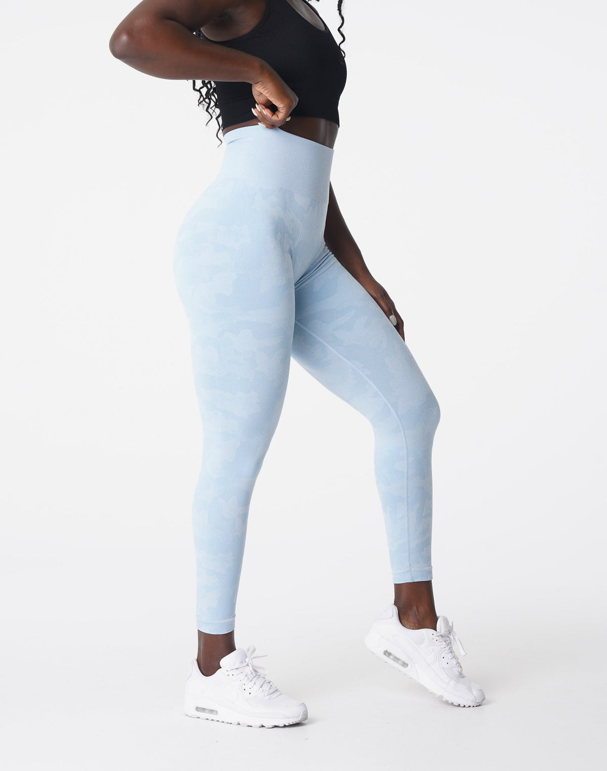 Icy Blue Camo Seamless Leggings