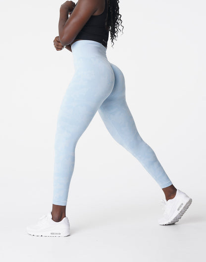 Icy Blue Camo Seamless Leggings