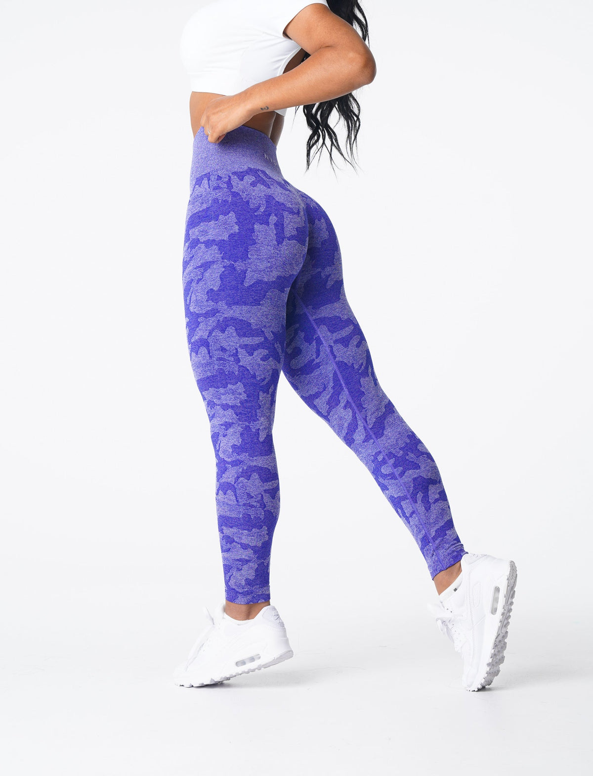 Electric Blue Camo Seamless Leggings