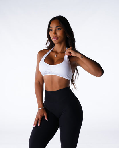 White Comeback Seamless Halter Bra