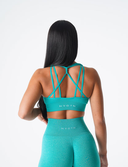 Turquoise Galaxy Ribbed Seamless Bra