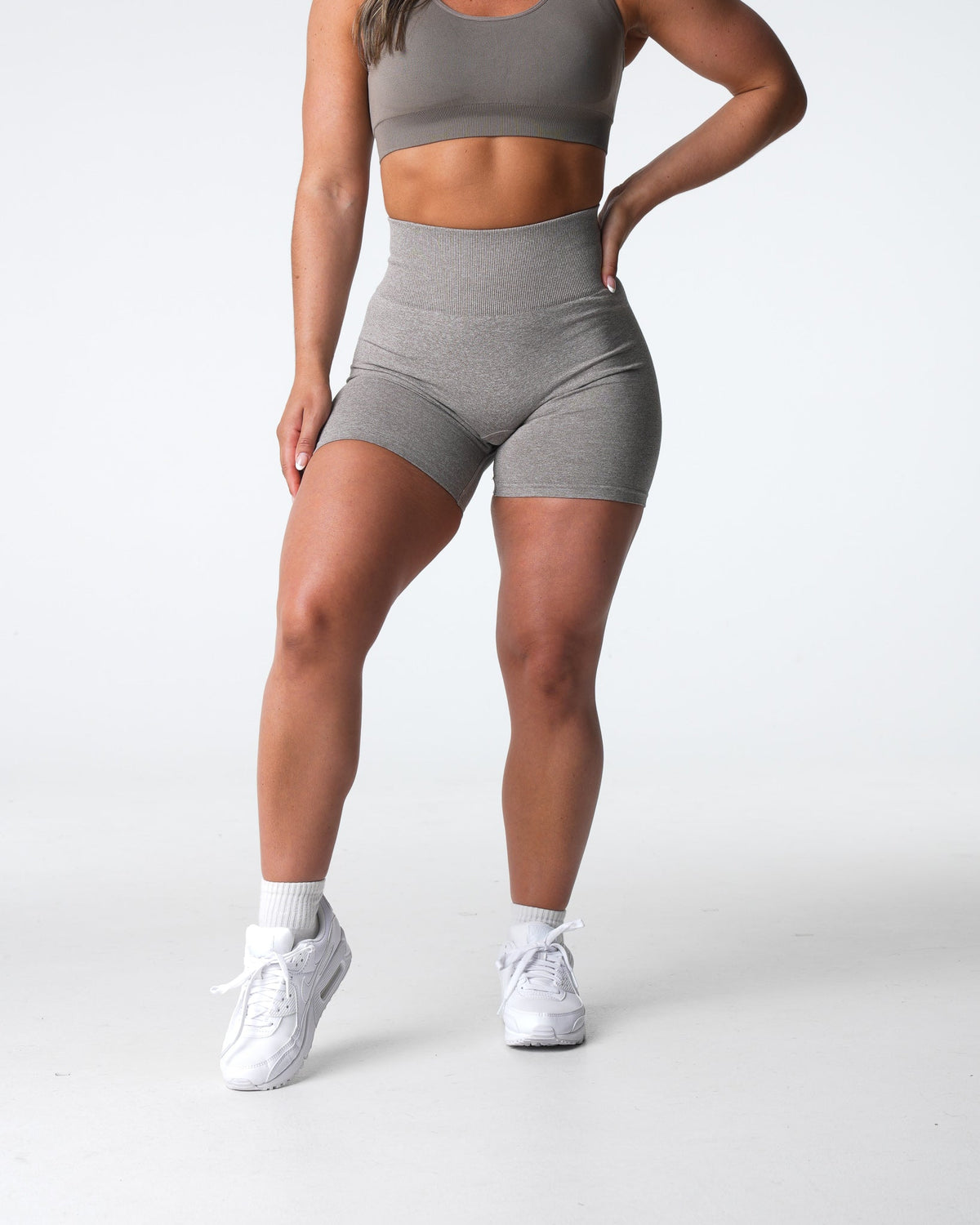 Taupe Scrunch Seamless Shorts