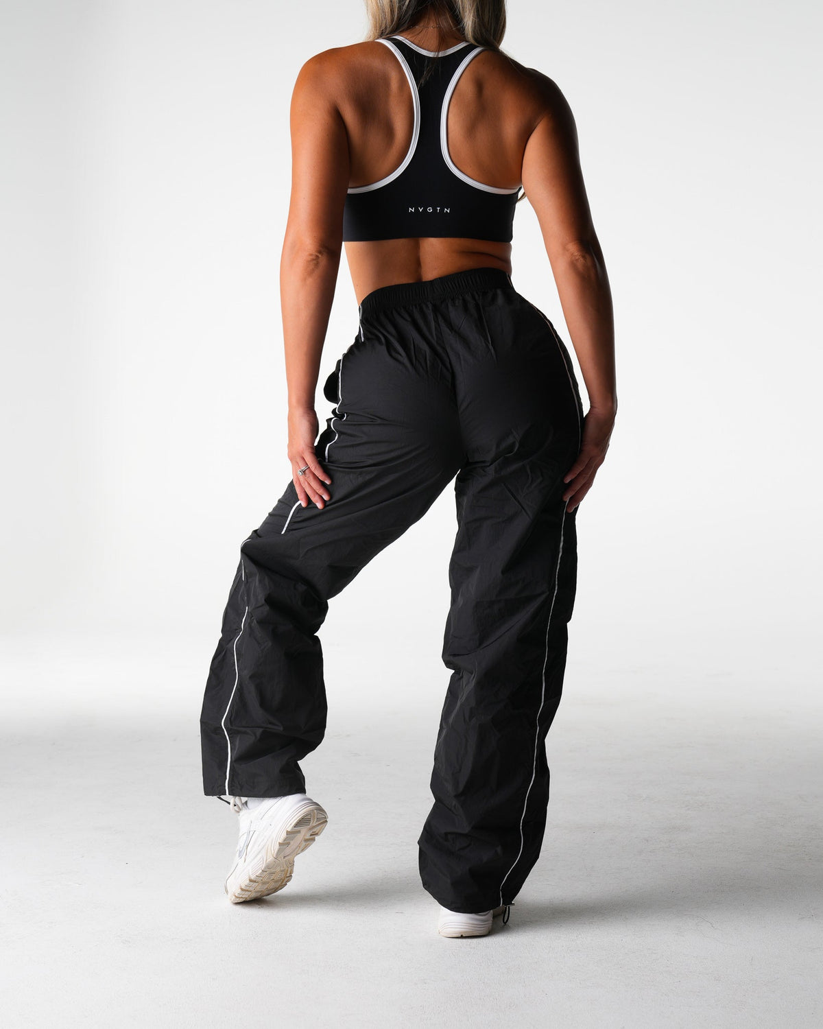 Black Stride Windbreaker Pants