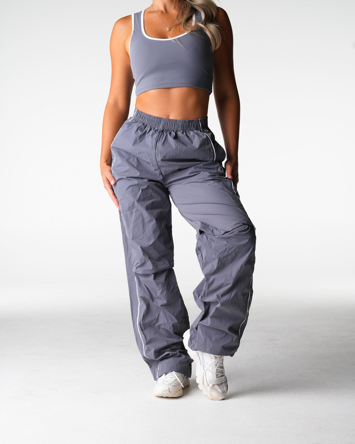 Grey Stride Windbreaker Pants