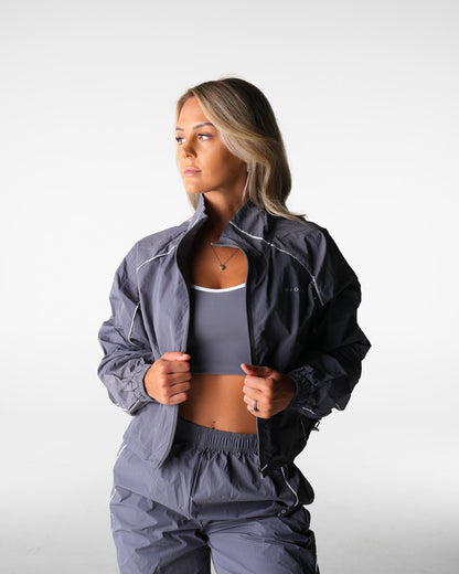 Grey Stride Windbreaker Jacket