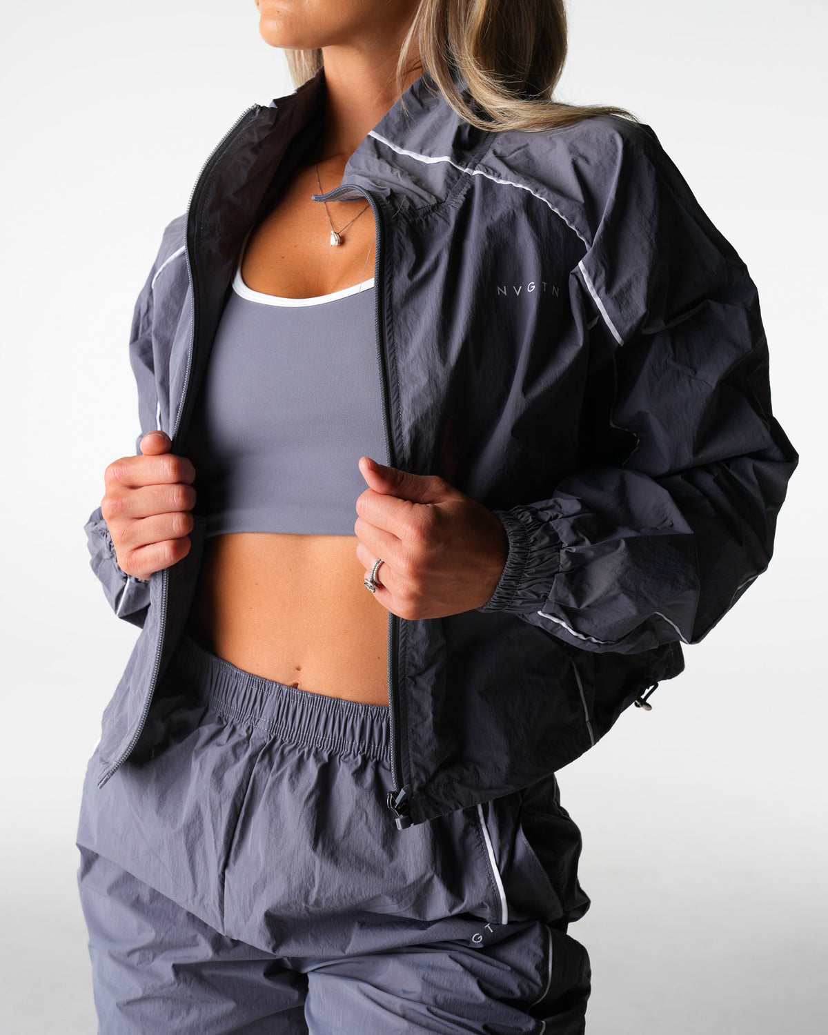 Grey Stride Windbreaker Jacket
