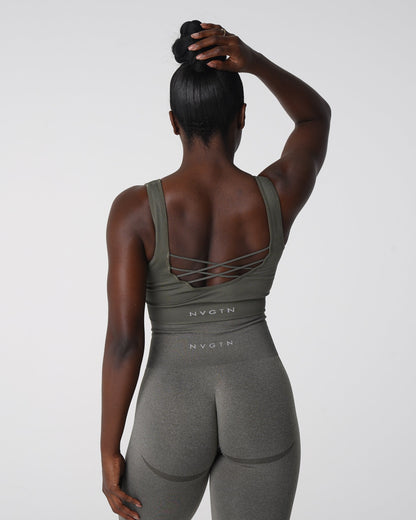 Khaki Green Desire Ribbed Seamless Bra
