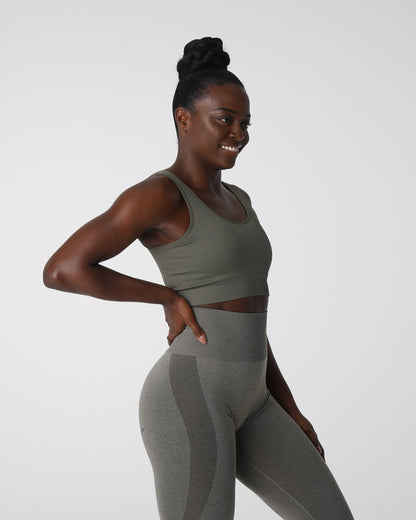Khaki Green Desire Ribbed Seamless Bra
