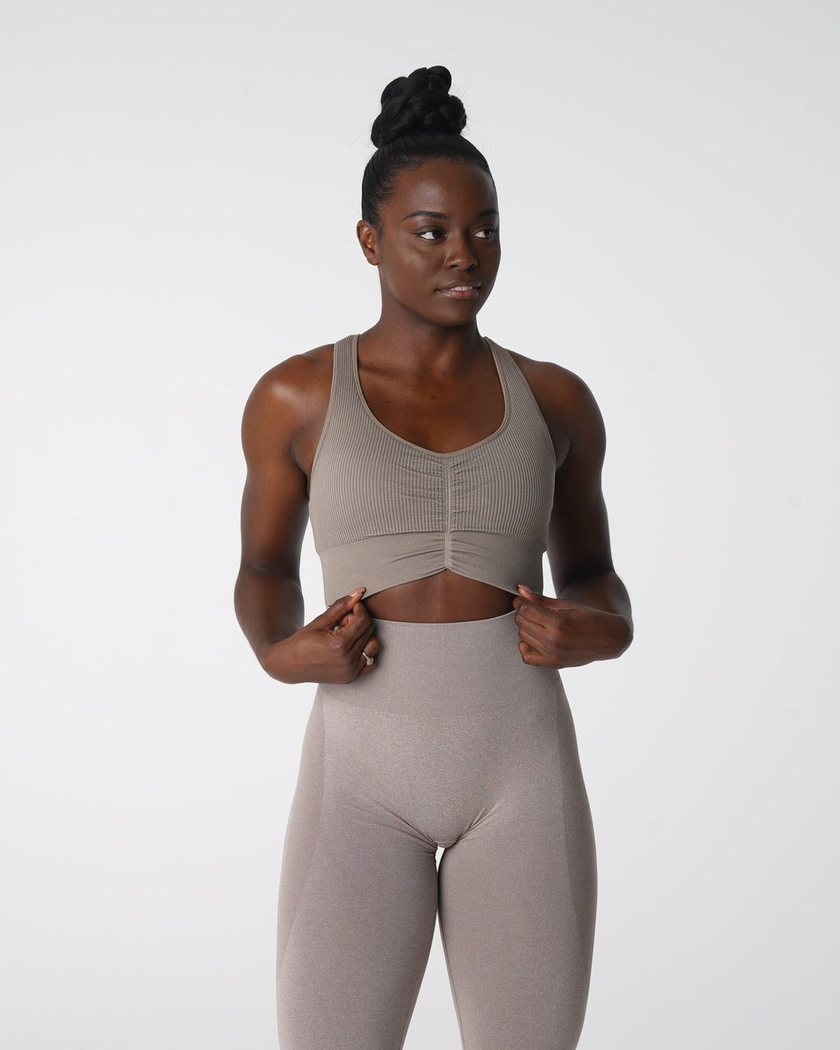 Taupe Cinched Seamless Bra