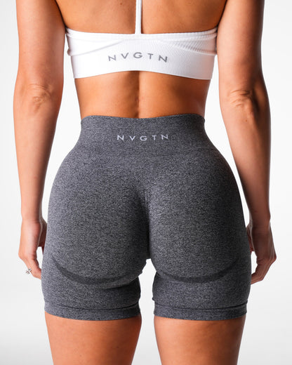 Black Speckled Mid Rise Contour Seamless Shorts