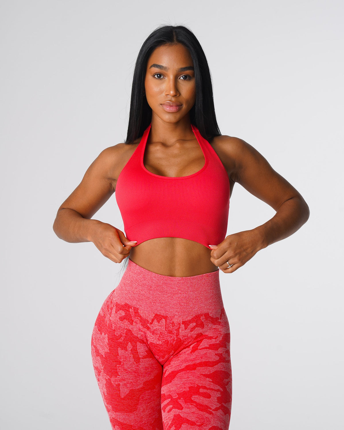 Candy Apple Limitless Ribbed Seamless Halter Bra