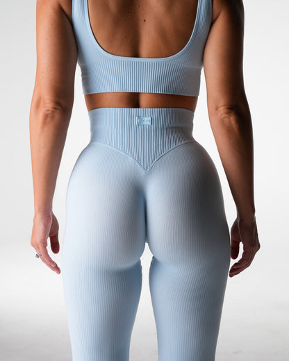 Seaside Harmony Ribbed Seamless Flare Leggings