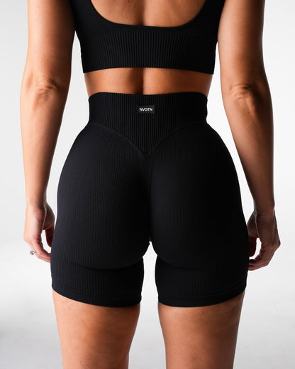Black Harmony Ribbed Seamless Shorts