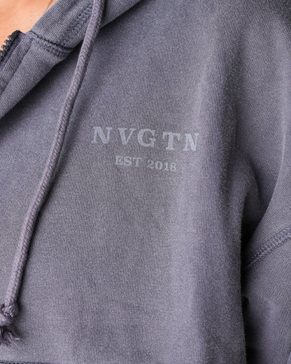 Charcoal Washed Lounge Zip Up