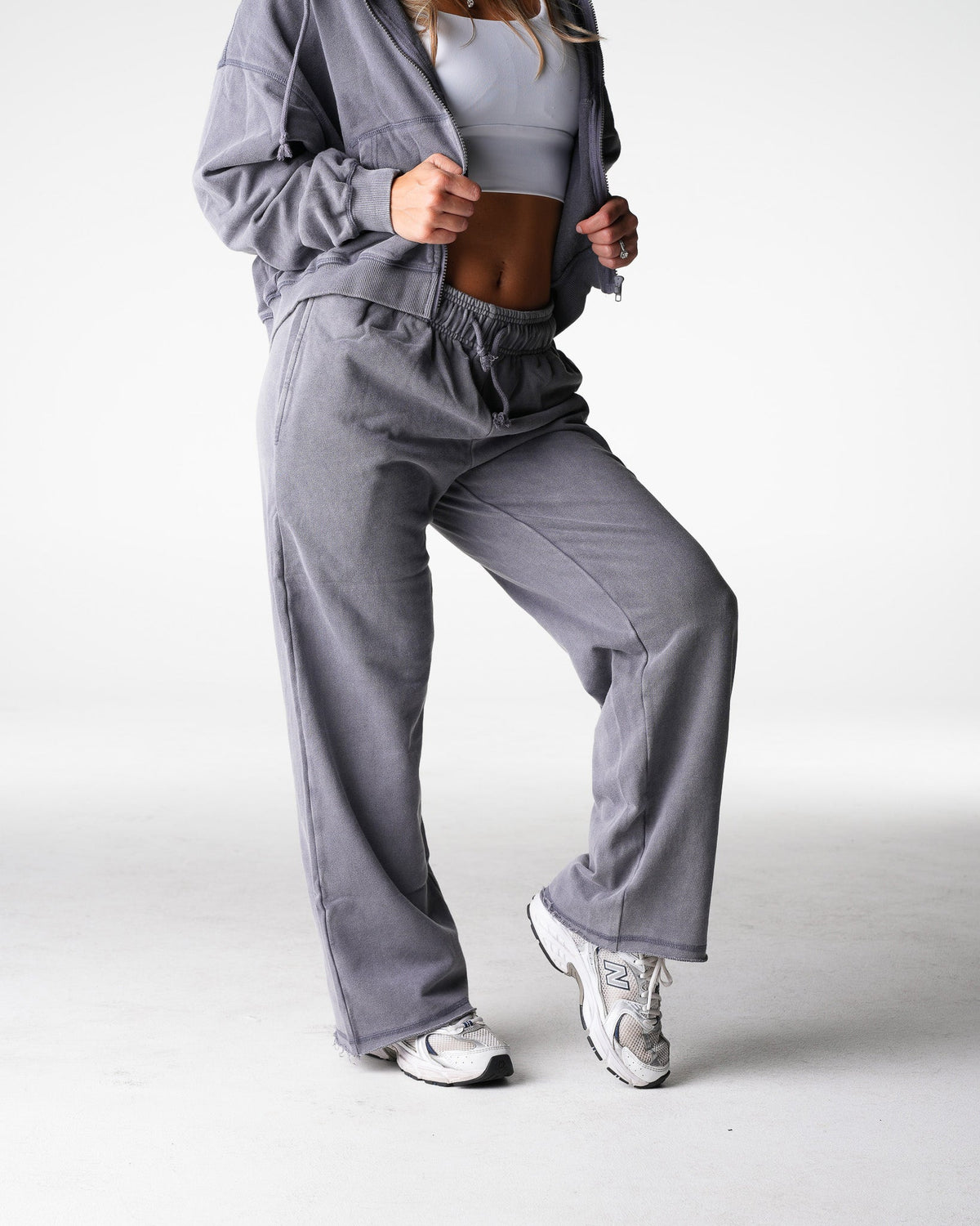 Charcoal Washed Straight Leg Lounge Pants