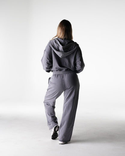 Charcoal Washed Straight Leg Lounge Pants