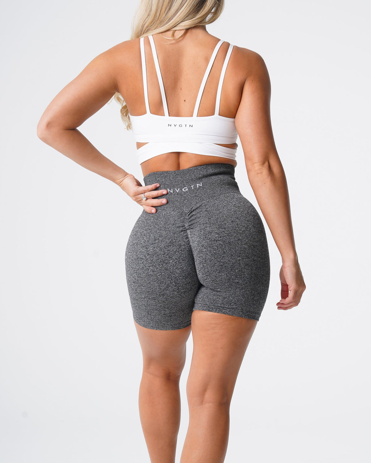 Black Speckled Scrunch Seamless Shorts