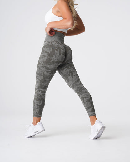 Khaki Green Camo Seamless Leggings