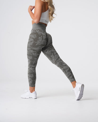 Khaki Green Camo Seamless Leggings