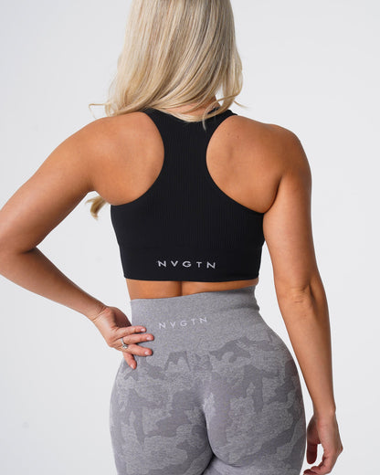 Black Cinched Seamless Bra