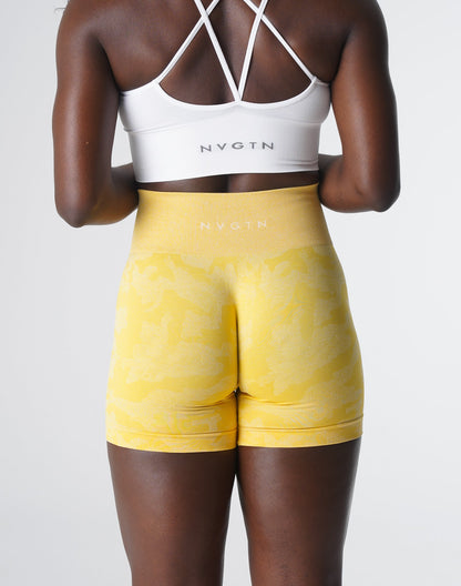 Sunshine Yellow Camo Seamless Shorts