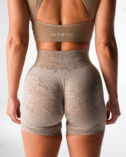 Beige Digital Seamless Shorts