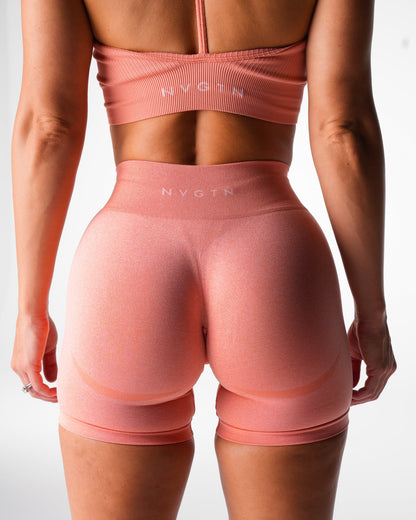 Peach Mid Rise Contour Seamless Shorts