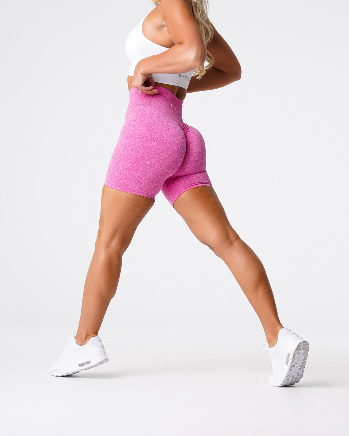 Bubble Gum Pink Scrunch Seamless Shorts
