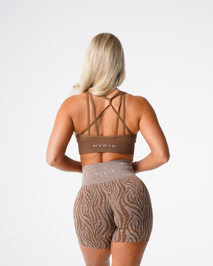 Mocha Galaxy Ribbed Seamless Bra