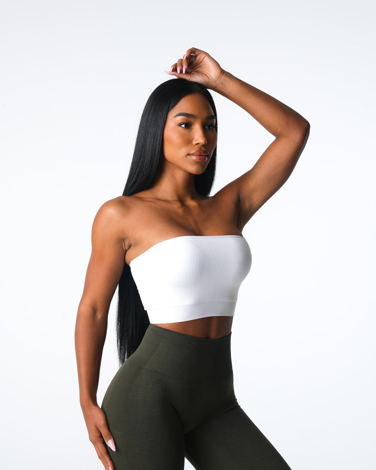 White Conquer Ribbed Seamless Bra