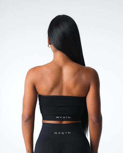 Black Conquer Ribbed Seamless Bra