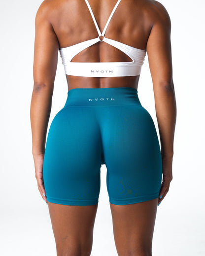 French Blue Solid Seamless Shorts