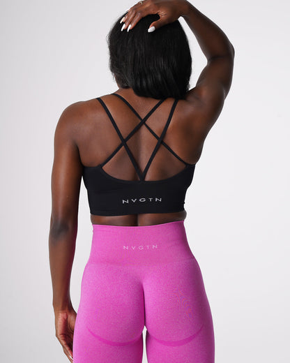 Black Flourish Seamless Bra